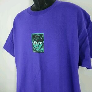 VISION‎ STREET WEAR T Shirt Mens Large Purple Double Vision Graphic Cotton New